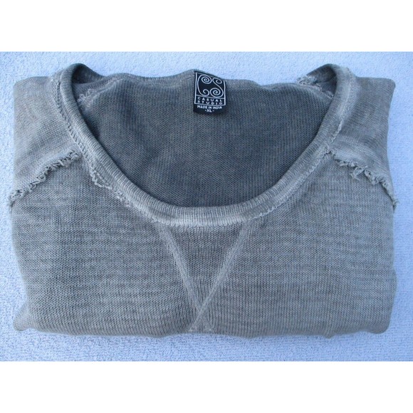 Casual Studio Sweater Women's Size XL Grey/Green Distress Wash Raw Edges - Picture 8 of 14